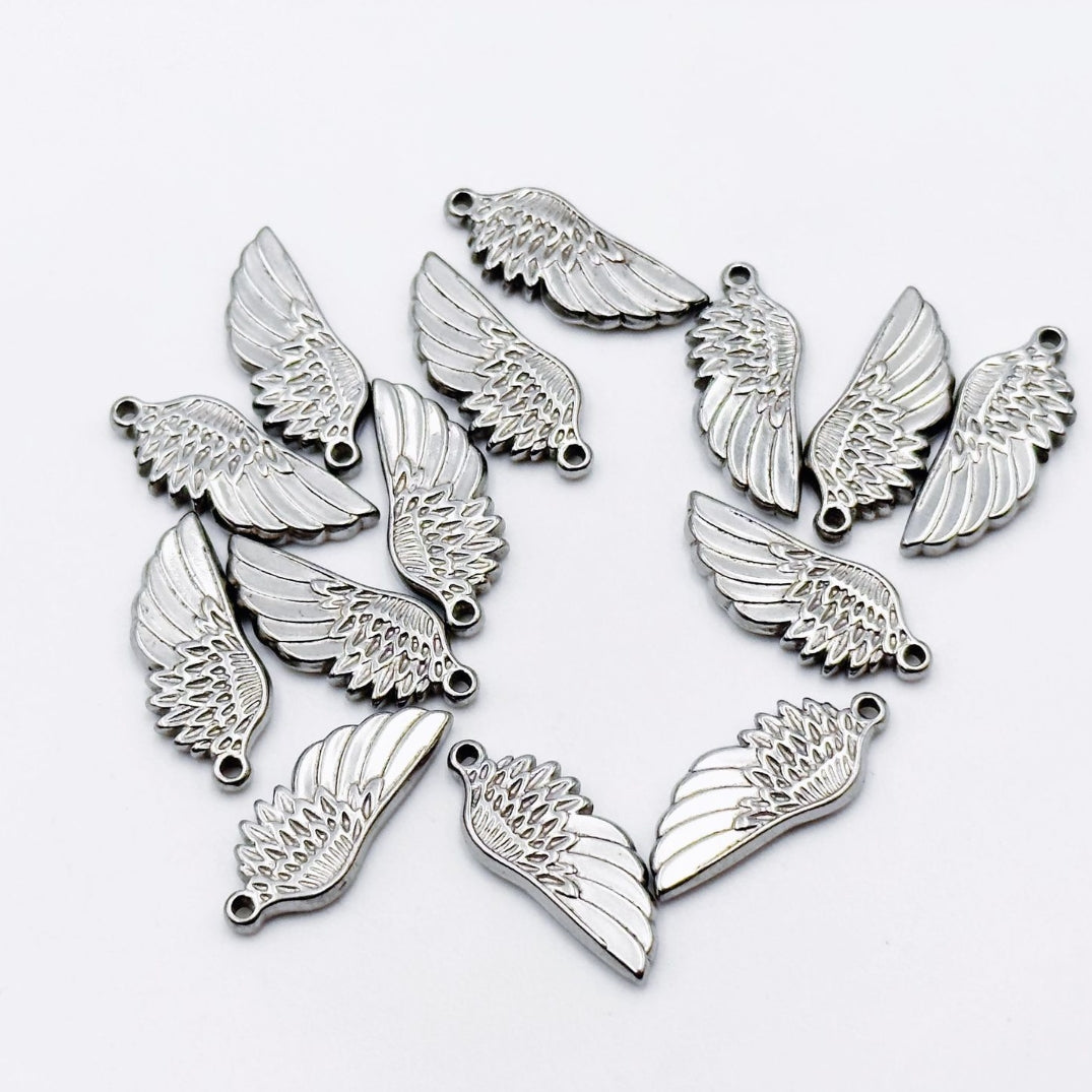 Durable Stainless Steel Wing & Feather Pendant | Water-Resistant Daily Wear Accessory