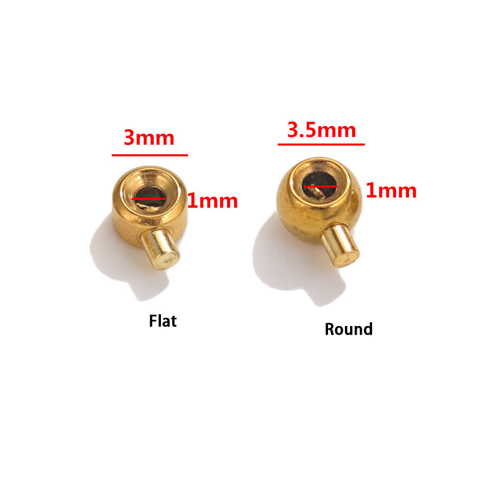 10PCS Stainless Steel Crimp Beads Locker Seperator Beads Column Beads Cord End Caps Metal Stopper Crimp Beads for Bracelets and Necklaces Jewelry Making