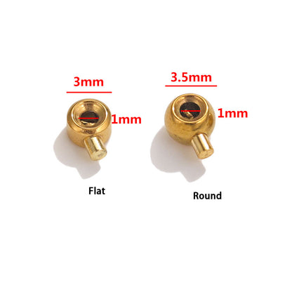 10PCS Stainless Steel Crimp Beads Locker Seperator Beads Column Beads Cord End Caps Metal Stopper Crimp Beads for Bracelets and Necklaces Jewelry Making