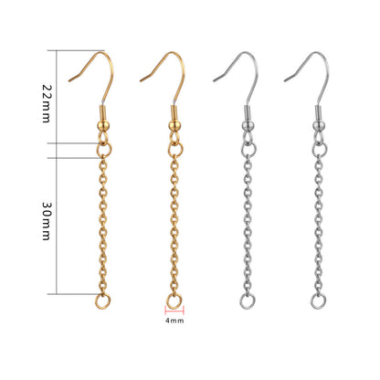 2Pairs Stainless Steel Vacuum Color-Retention Earring Extender Chain | DIY Earring Material for Ear Wires & Tassel Chains, Jewelry Supplies
