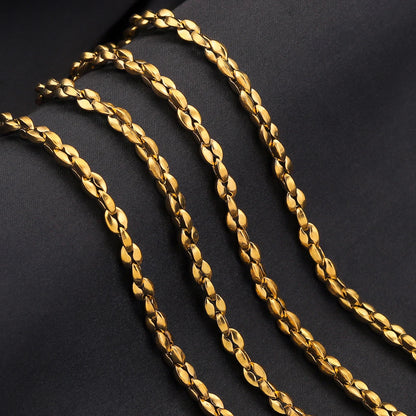 1 Meter Stainless Steel Chunky Chain, Titanium Gold Plated Button-Style Decorative Chain, DIY Necklace and Bracelet Jewelry Making Supplies