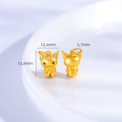 Sandal Gold Kuromi Charm, DIY Jewelry Pendant, Cute Kawaii Accessory
