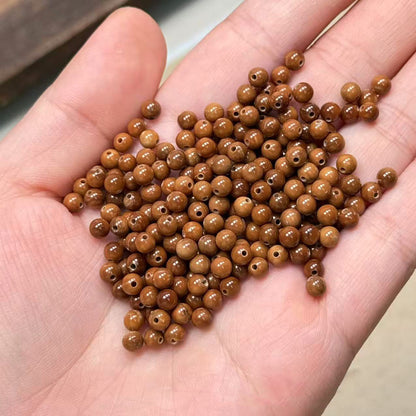 20PCS Genuine Natural Kuka Loose Beads, Smooth Round Wood Beads for Jewelry Making, DIY Bracelet Necklace Craft Supplies