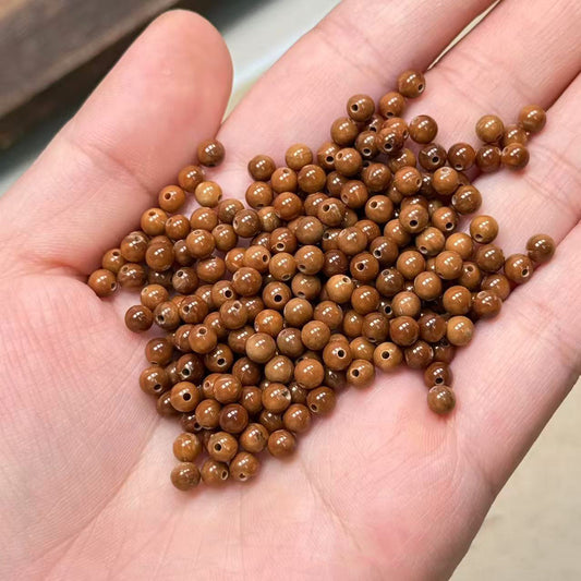 20PCS Genuine Natural Kuka Loose Beads, Smooth Round Wood Beads for Jewelry Making, DIY Bracelet Necklace Craft Supplies