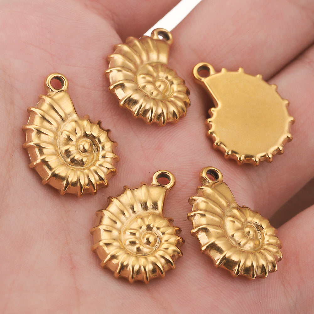 Stainless Steel Conch Pendant - Multi-Color Charms for DIY Necklaces, Earrings & Jewelry Making Supplies