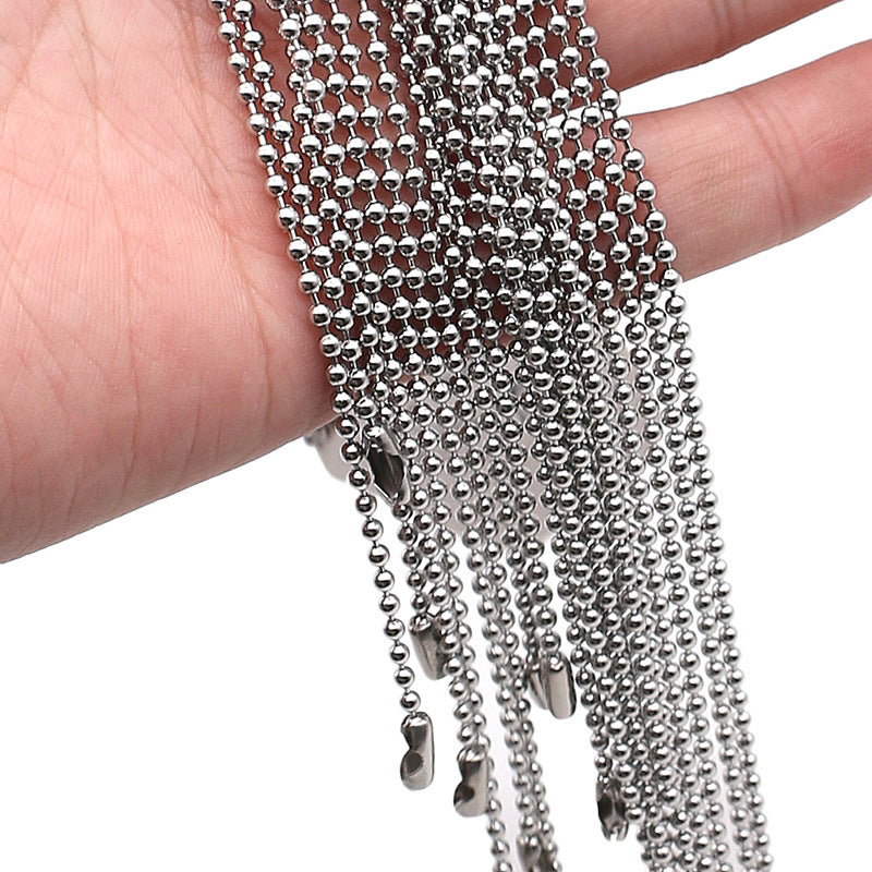 10PCS Stainless Steel (Titanium Steel) Bead Chain, Perfect Chain for Pendant Jewelry