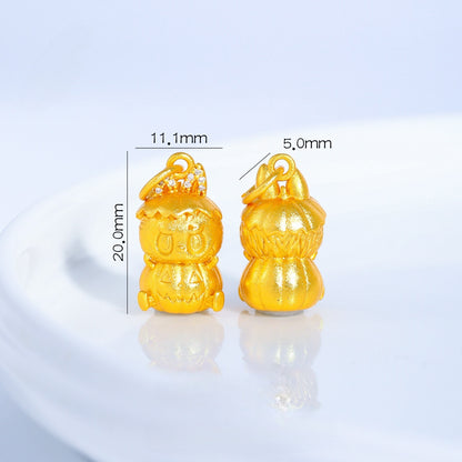 Sandal Gold Pumpkin LABUBU Charm, DIY Jewelry Pendant, Cute Kawaii Accessory