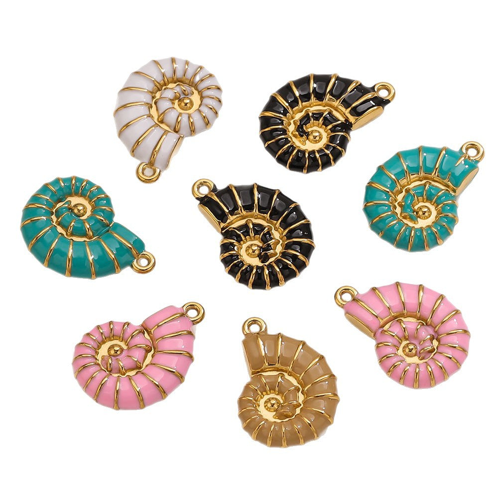 Stainless Steel Conch Pendant - Multi-Color Charms for DIY Necklaces, Earrings & Jewelry Making Supplies