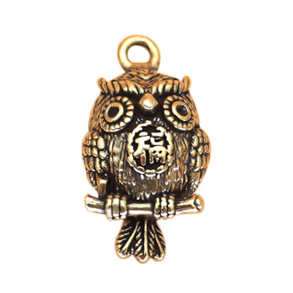 Vintage Brass Owl Pendant, Retro Bird Charm, Antique Brass Animal Decor, DIY Jewelry Pendant, Keychain or Home Decoration Accessory