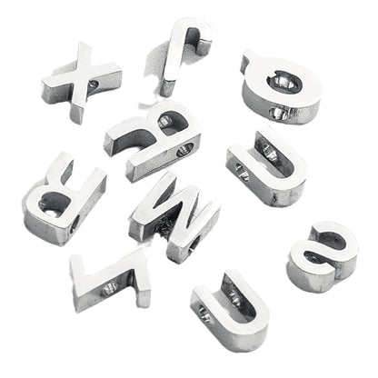 5PCS Stainless Steel 3D Letter Pendants - Minimalist & Stylish for Women's DIY Necklaces | Fashion Jewelry Findings