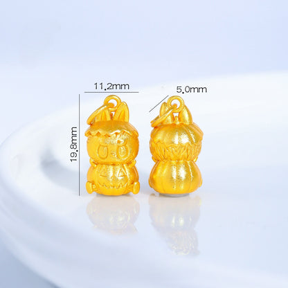 Sandal Gold Pumpkin LABUBU Charm, DIY Jewelry Pendant, Cute Kawaii Accessory