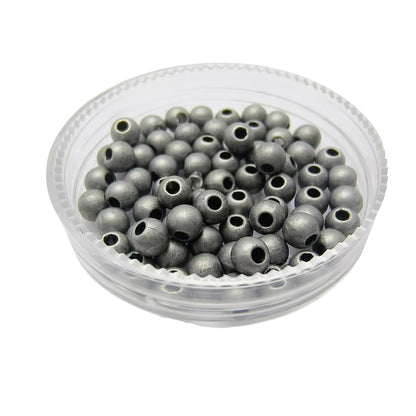 100PCS Vintage Solid  Round Beads, Retro Metal Spacer Beads for DIY Jewelry Making, Silver Ball Loose Beads
