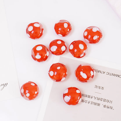 4PCS Speckled Flat Round Glass Beads - DIY Jewelry Making Supplies for Earrings Necklaces Bracelets, Craft Beading Accessories