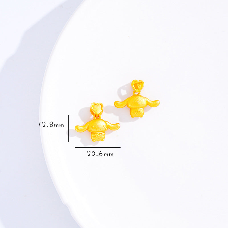 Sandal Gold Cinnamoroll Charm, DIY Jewelry Pendant, Cute Kawaii Accessory
