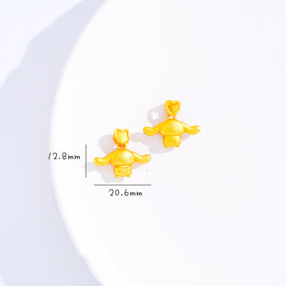 Sandal Gold Cinnamoroll Charm, DIY Jewelry Pendant, Cute Kawaii Accessory
