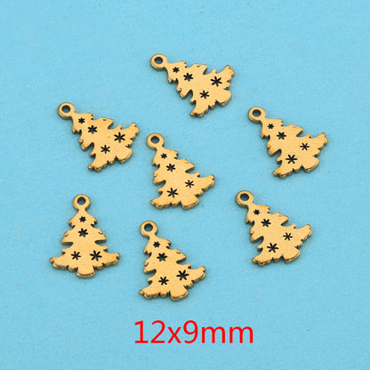10PCS Stainless Steel Cutout Small Pendants | Moon, Star & Heart Charms, DIY Accessories for Earrings & Bracelets