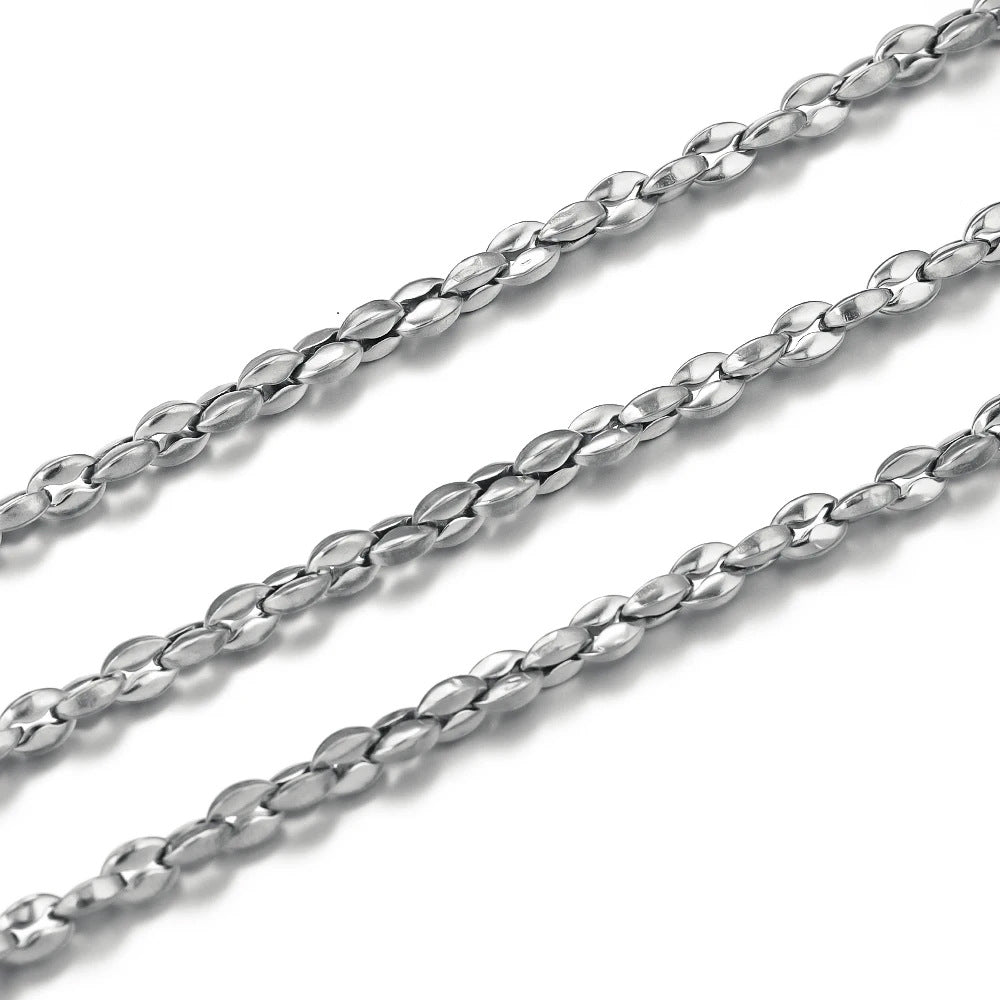 1 Meter Stainless Steel Chunky Chain, Titanium Gold Plated Button-Style Decorative Chain, DIY Necklace and Bracelet Jewelry Making Supplies