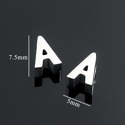 5PCS Stainless Steel 3D Letter Pendants - Minimalist & Stylish for Women's DIY Necklaces | Fashion Jewelry Findings