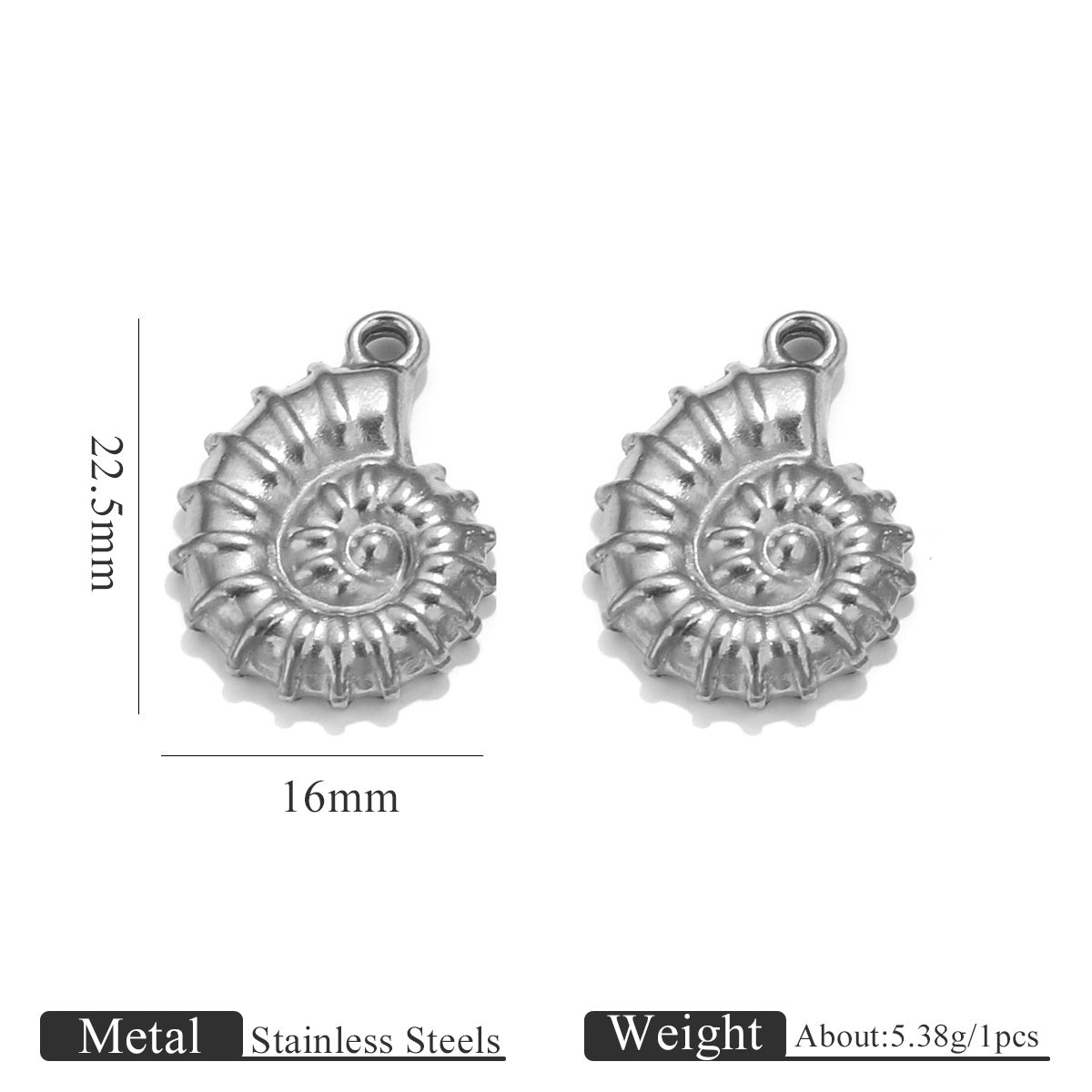 Stainless Steel Conch Pendant - Multi-Color Charms for DIY Necklaces, Earrings & Jewelry Making Supplies