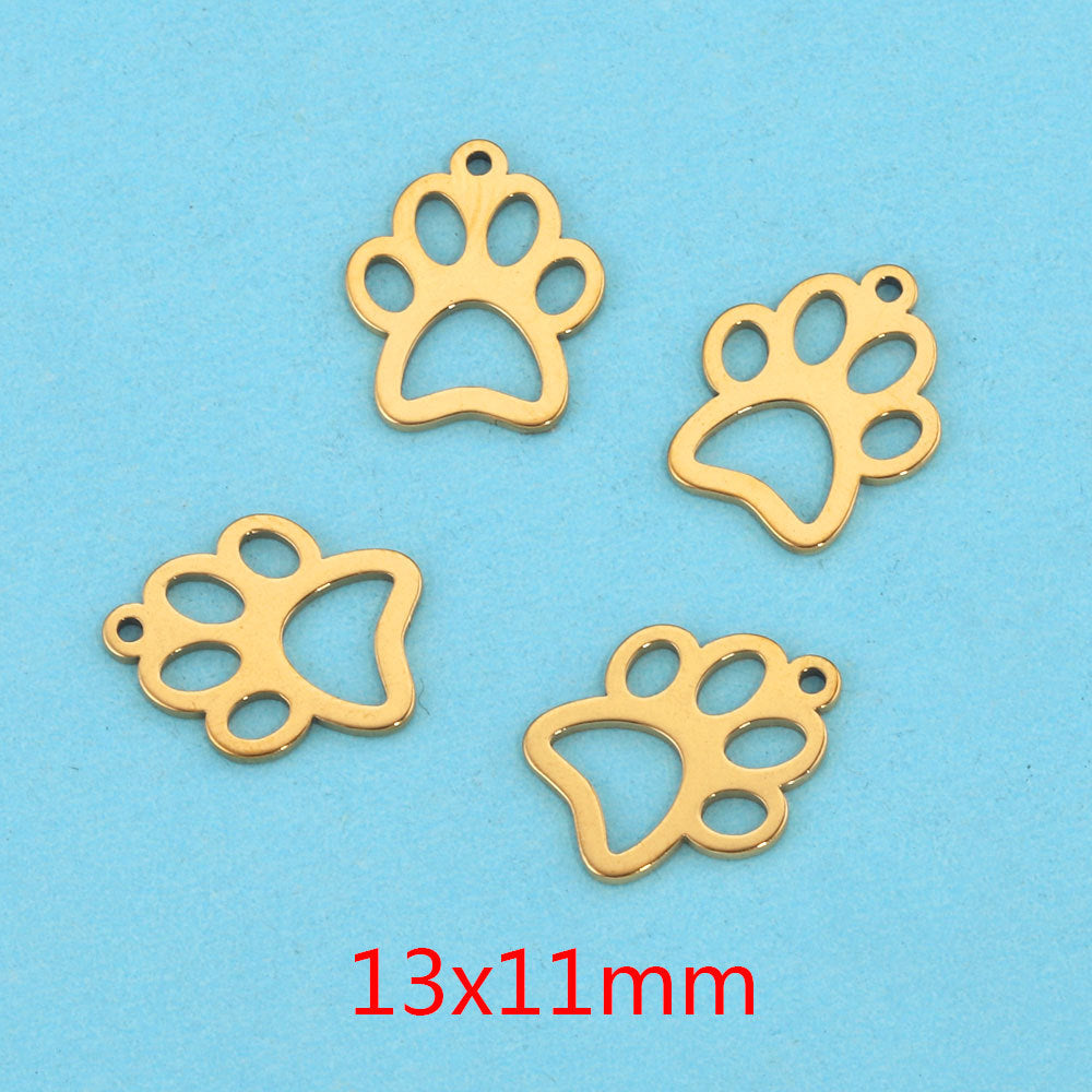 10PCS Stainless Steel Cutout Small Pendants | Moon, Star & Heart Charms, DIY Accessories for Earrings & Bracelets