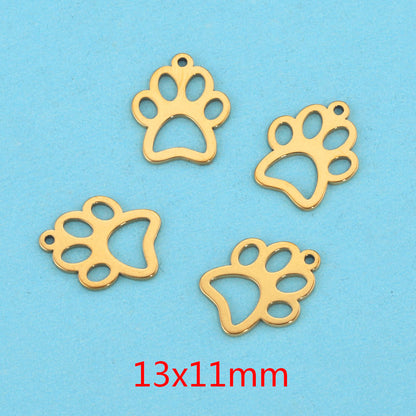 10PCS Stainless Steel Cutout Small Pendants | Moon, Star & Heart Charms, DIY Accessories for Earrings & Bracelets