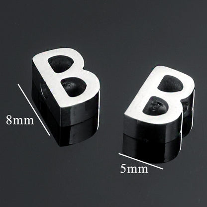 5PCS Stainless Steel 3D Letter Pendants - Minimalist & Stylish for Women's DIY Necklaces | Fashion Jewelry Findings