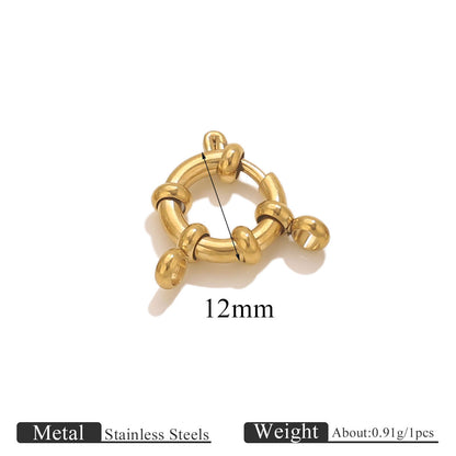 5PCS Stainless Steel Spring Ring Clasps Closed Ring Connectors Link Closure Clasps for Bracelet Necklace Keychain Handbag Jewelry Findings