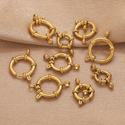 5PCS Stainless Steel Spring Ring Clasps Closed Ring Connectors Link Closure Clasps for Bracelet Necklace Keychain Handbag Jewelry Findings