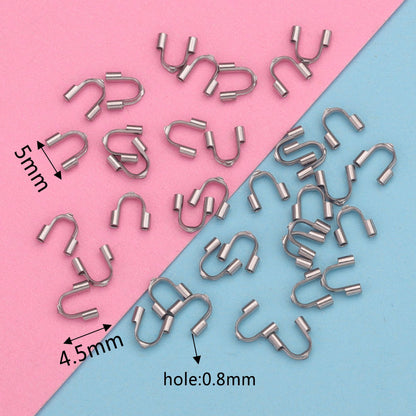 50PCS Stainless Steel U-Shape Wire Guards  -Jewelry Protectors for Bracelets, Necklaces, DIY Crafts
