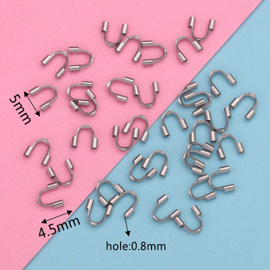 50PCS Stainless Steel U-Shape Wire Guards  -Jewelry Protectors for Bracelets, Necklaces, DIY Crafts