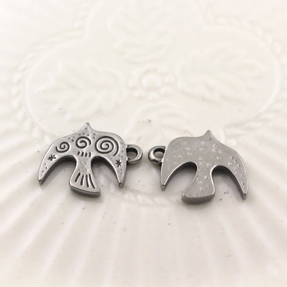 Stainless Steel Retro Swallow Pendant | Cute DIY Jewelry Charm for Necklaces, Earrings & Handmade Crafts