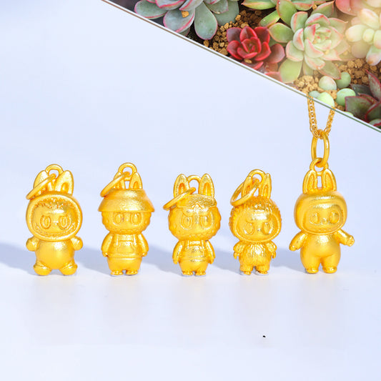 Sandal Gold LABUBU Charm, DIY Jewelry Pendant, Cute Kawaii Accessory