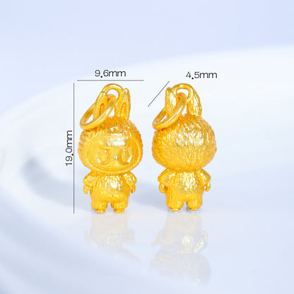 Sandal Gold LABUBU Charm, DIY Jewelry Pendant, Cute Kawaii Accessory