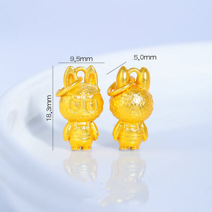 Sandal Gold LABUBU Charm, DIY Jewelry Pendant, Cute Kawaii Accessory