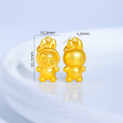 Sandal Gold LABUBU Charm, DIY Jewelry Pendant, Cute Kawaii Accessory