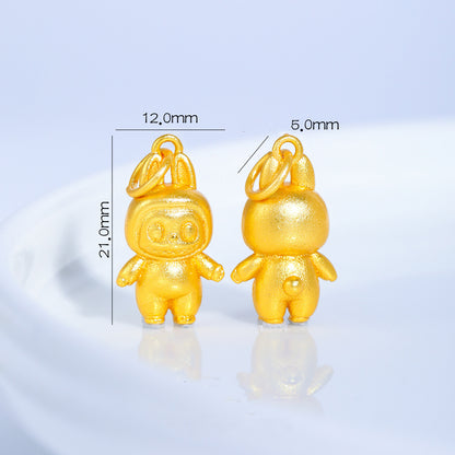 Sandal Gold LABUBU Charm, DIY Jewelry Pendant, Cute Kawaii Accessory