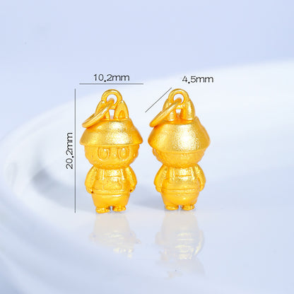 Sandal Gold LABUBU Charm, DIY Jewelry Pendant, Cute Kawaii Accessory