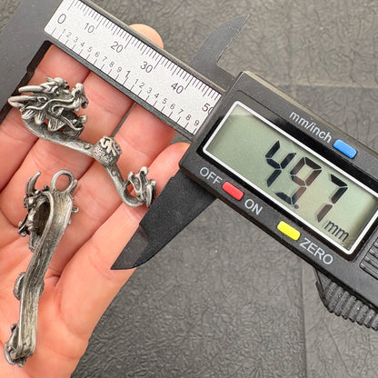 2PCS Vintage Dragon Head Ruyi Charms – Chinese Style Jewelry Findings
