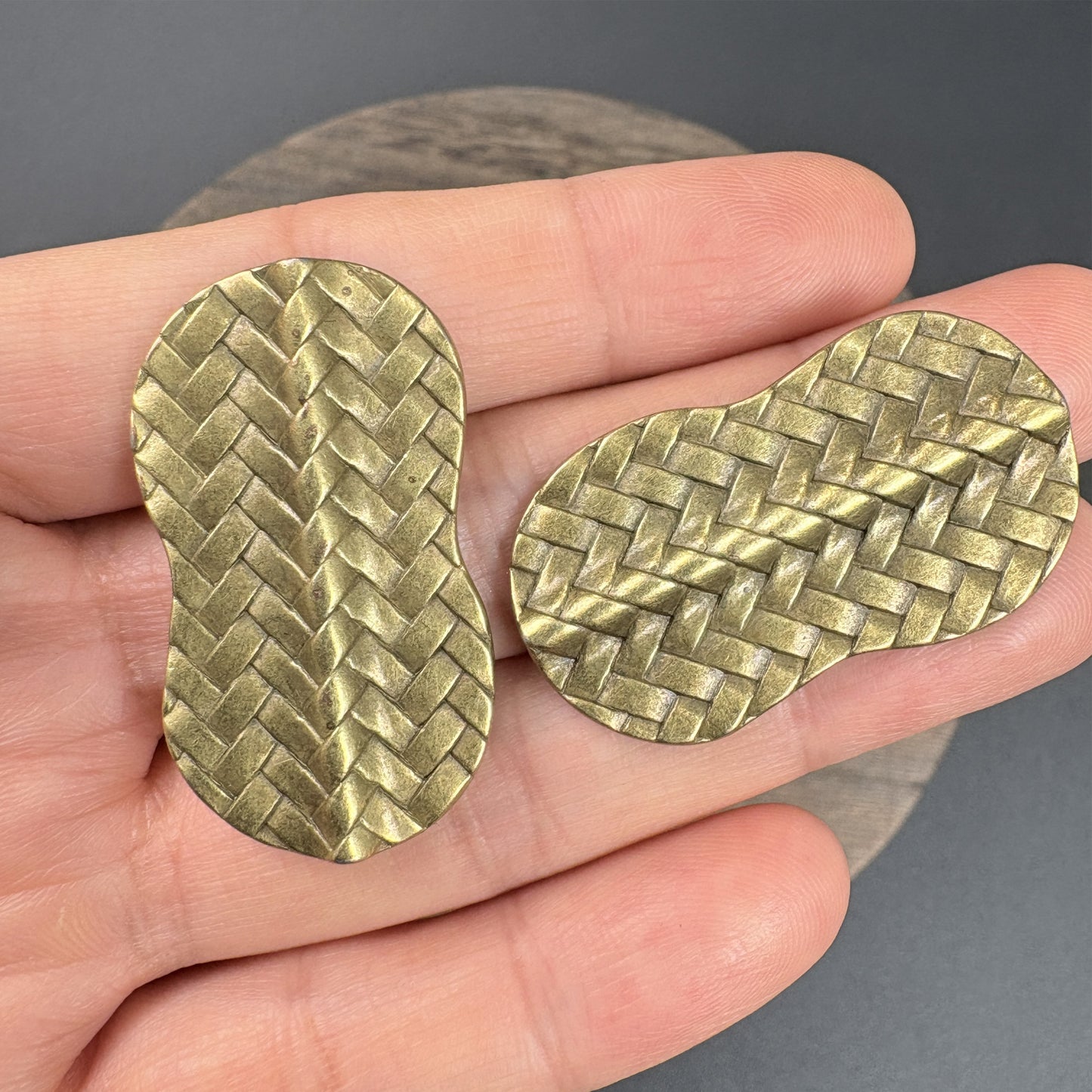 4PCS Antique Bronze Woven Geometric Fan Beads, Ethnic Bohemian fan-shaped Spacers for Jewelry Making, Vintage Jewelry Finding ﻿