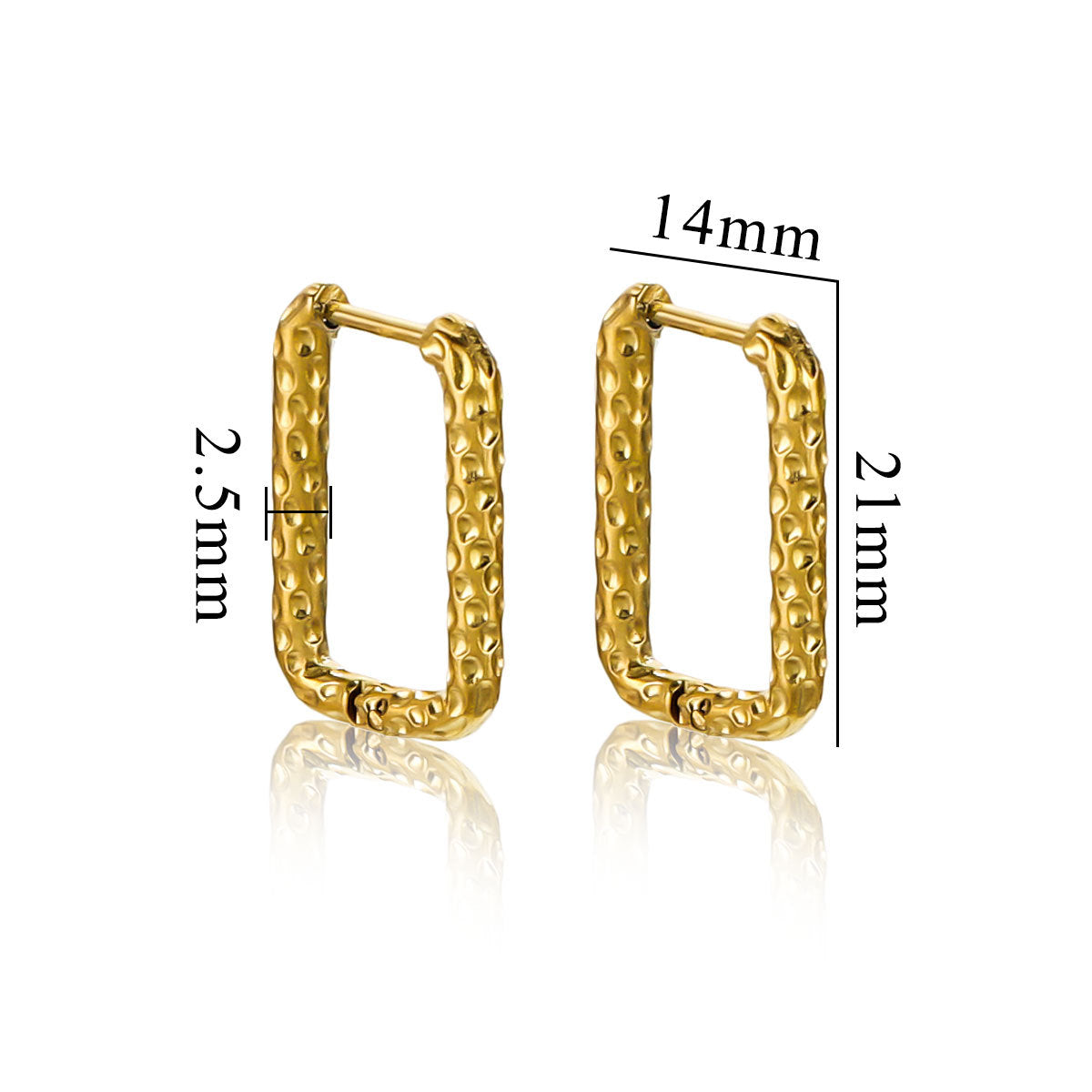 Stainless Steel Rectangular Starry Sky Ear Clips - Shimmering "All-Seeing Stars" Design for Women's Daily Wear