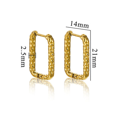 Stainless Steel Rectangular Starry Sky Ear Clips - Shimmering "All-Seeing Stars" Design for Women's Daily Wear
