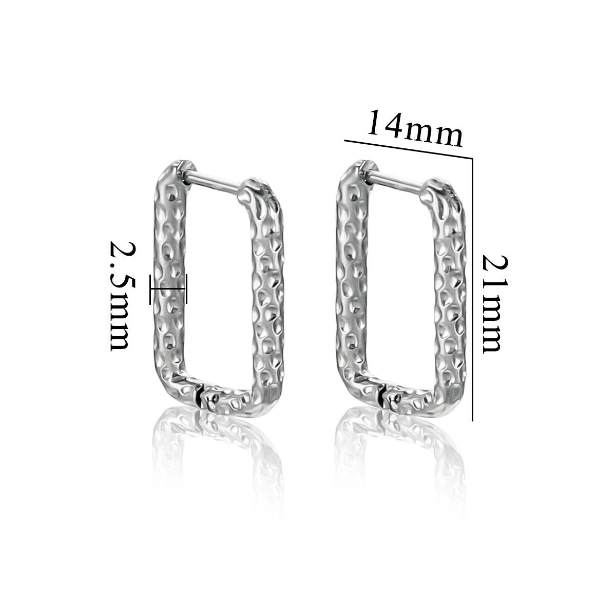Stainless Steel Rectangular Starry Sky Ear Clips - Shimmering "All-Seeing Stars" Design for Women's Daily Wear