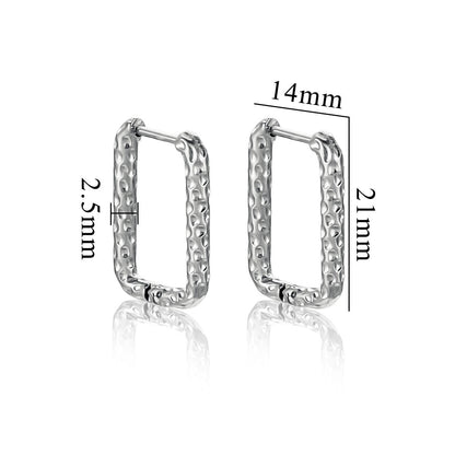 Stainless Steel Rectangular Starry Sky Ear Clips - Shimmering "All-Seeing Stars" Design for Women's Daily Wear