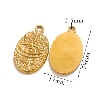 Aesthetic Tarot Sun Star Pendant - 18K Vacuum Gold Plated Stainless Steel, DIY Necklace Jewelry Piece