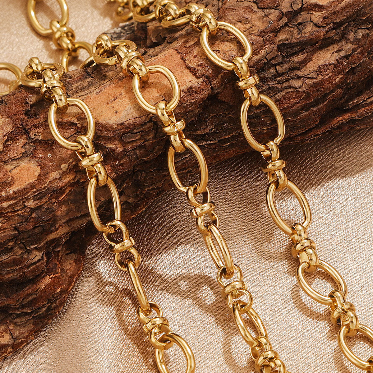 1 Meter Stainless Steel Hip Hop Chain , Gold Minimalist Punk Jewelry, Unisex INS Style DIY Bracelet Necklace for Men and Women