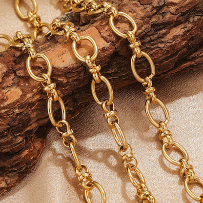 1 Meter Stainless Steel Hip Hop Chain , Gold Minimalist Punk Jewelry, Unisex INS Style DIY Bracelet Necklace for Men and Women