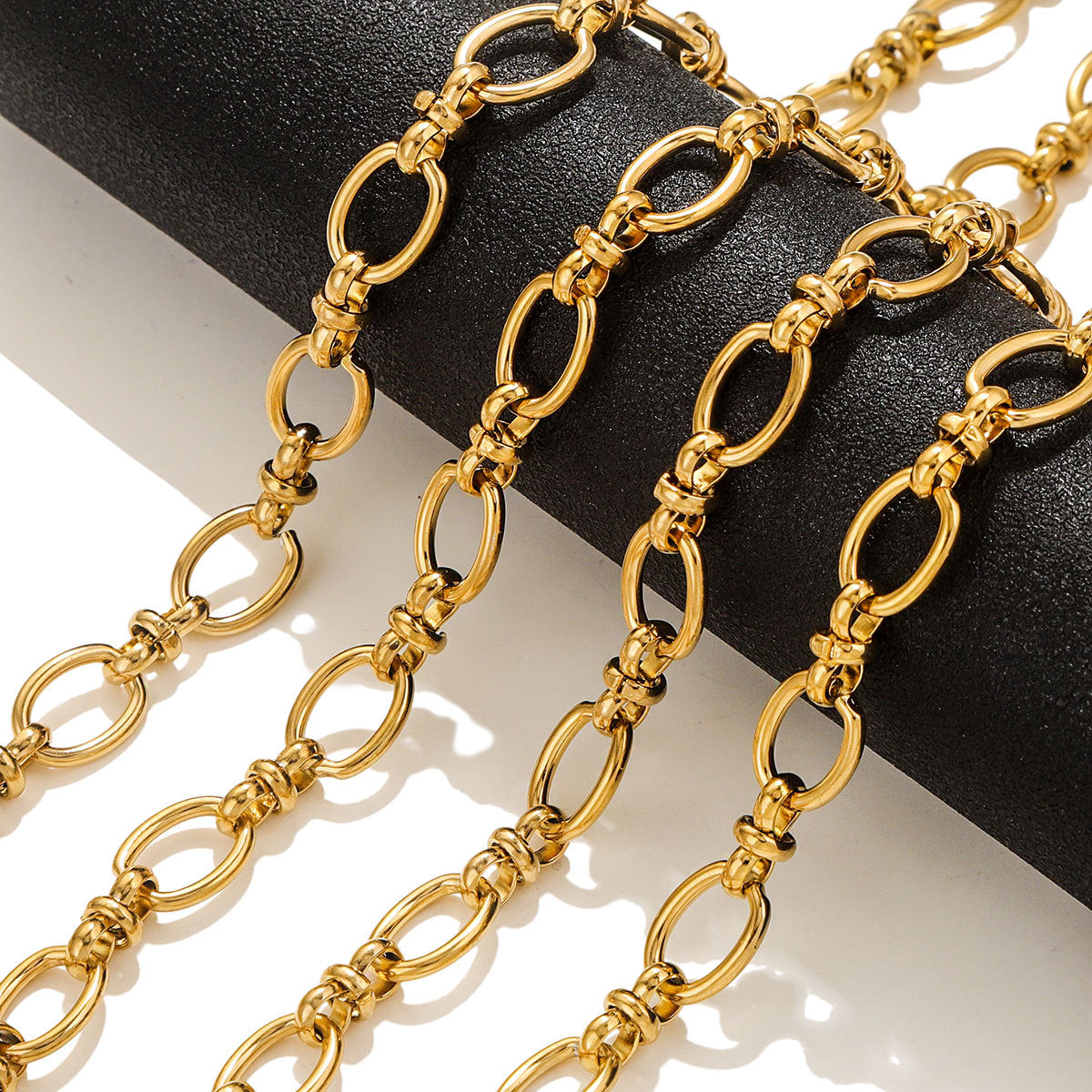 1 Meter Stainless Steel Hip Hop Chain , Gold Minimalist Punk Jewelry, Unisex INS Style DIY Bracelet Necklace for Men and Women