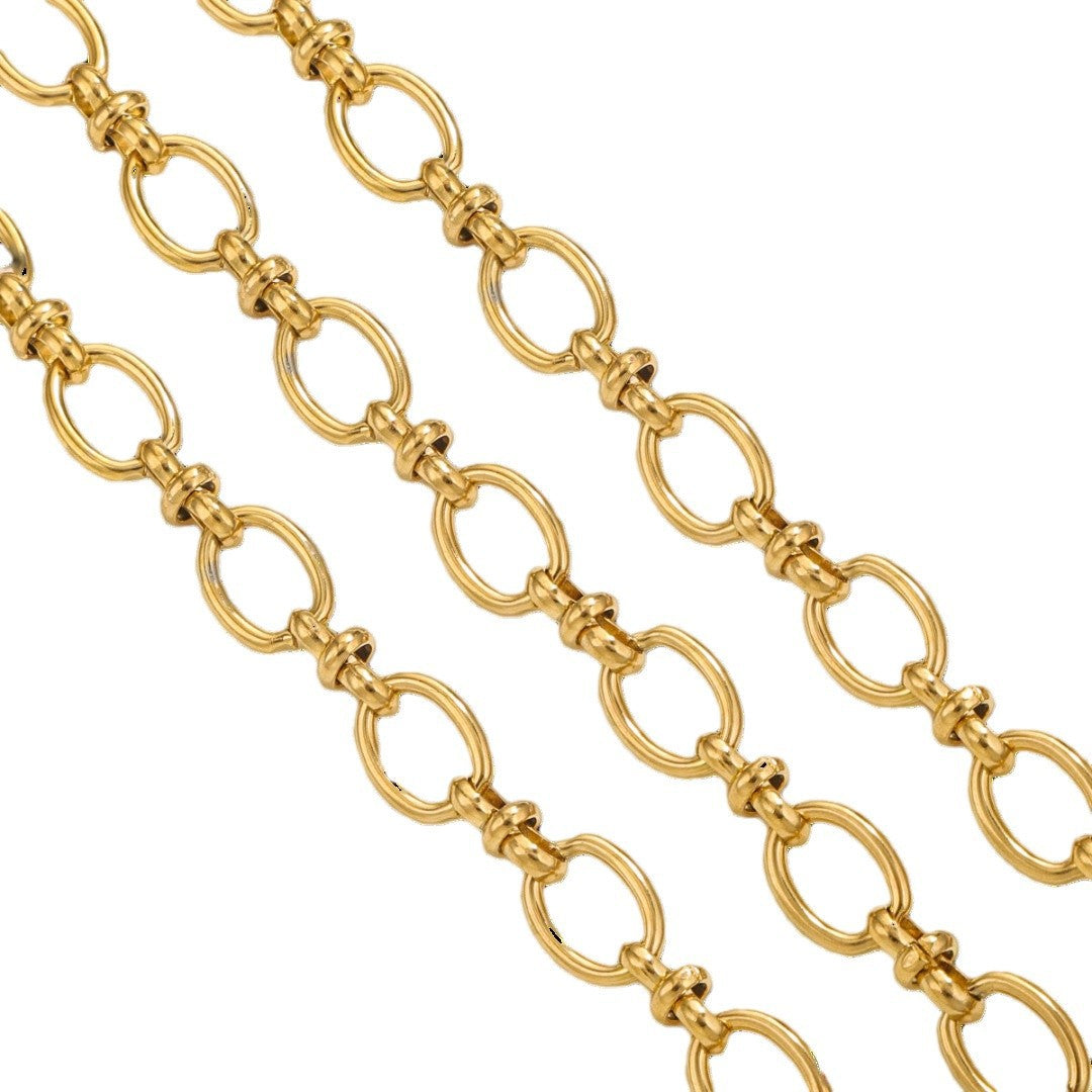 1 Meter Stainless Steel Hip Hop Chain , Gold Minimalist Punk Jewelry, Unisex INS Style DIY Bracelet Necklace for Men and Women