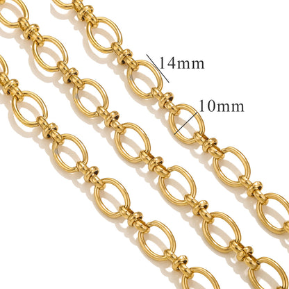 1 Meter Stainless Steel Hip Hop Chain , Gold Minimalist Punk Jewelry, Unisex INS Style DIY Bracelet Necklace for Men and Women