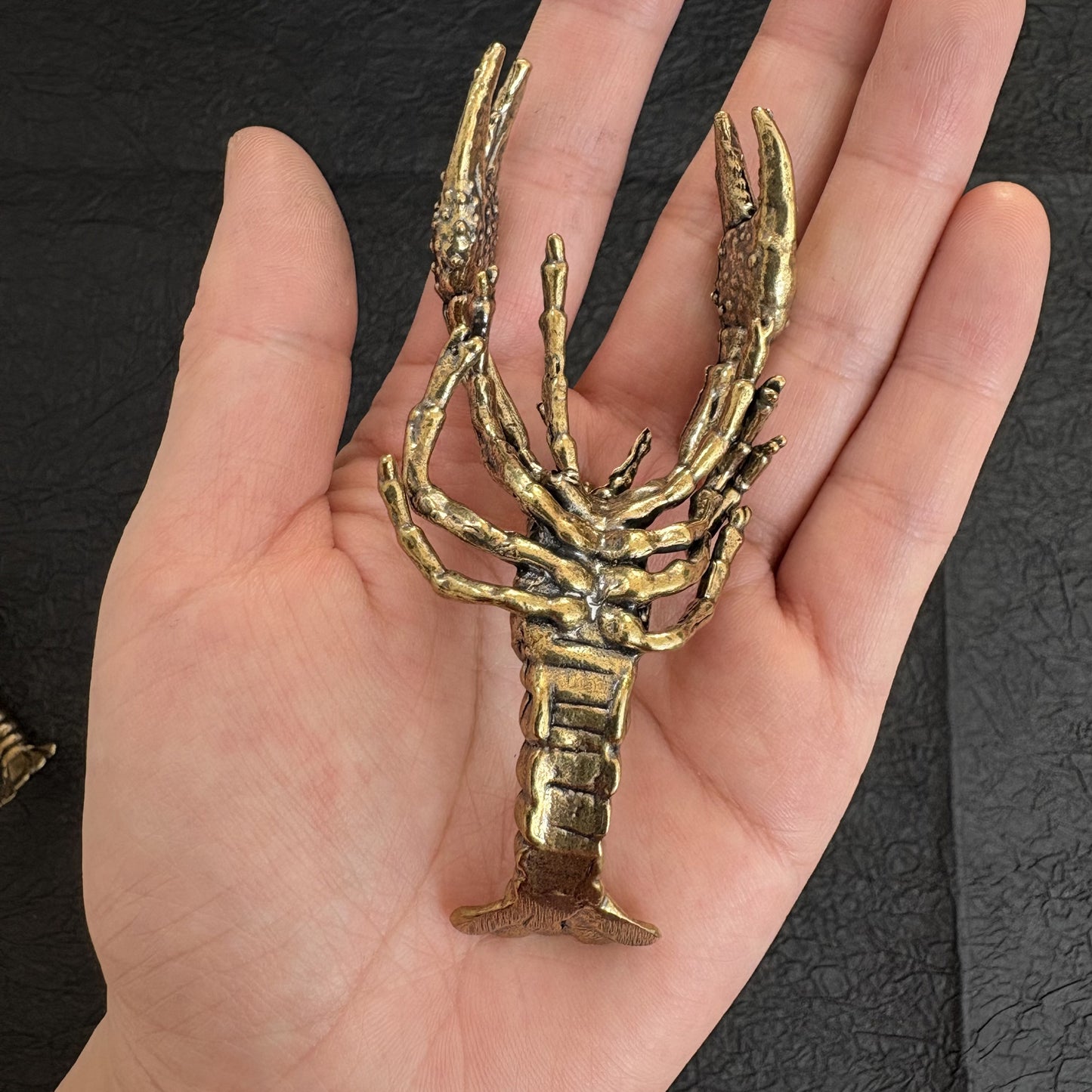 Vintage Brass Lobster Figurine, Retro Brass Lobster Statue, Handmade Metal Animal Decor, Nautical Home Ornament, Collectible Lobster Sculpture
